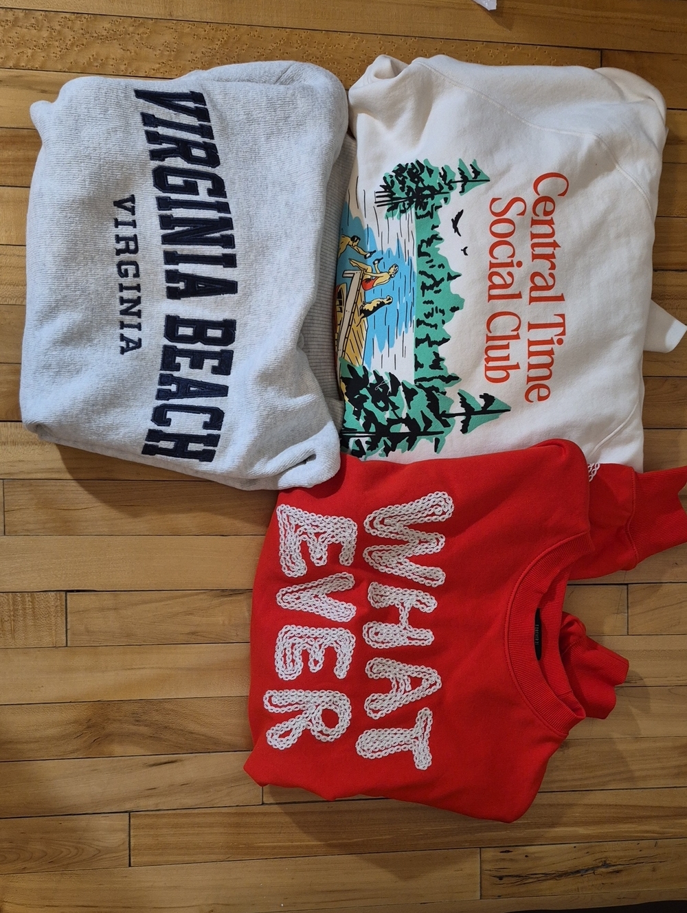 Forever 21 Red "WHAT EVER" Appliqué Crewneck Sweatshirt